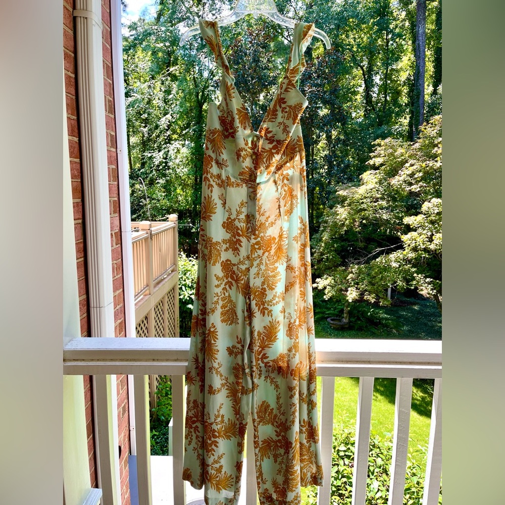 Free People White and Gold Floral Jumpsuit - Picture 4 of 6